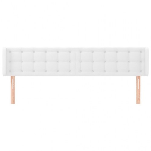 Sengegavl med kanter 163 x 16 x 78/88 cm - hvid