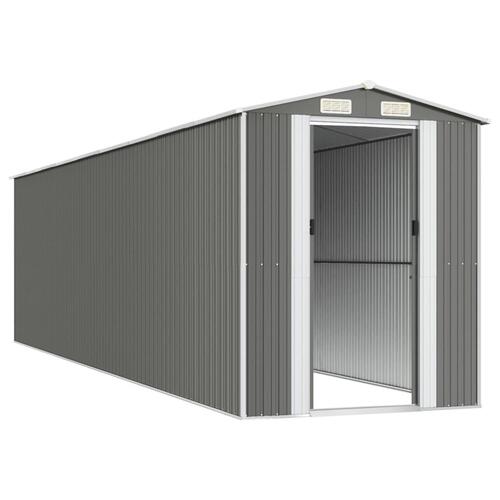 Haveskur 192x772x223 cm galvaniseret stål lysegrå