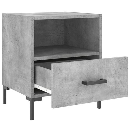Sengeborde 2 stk. 40x35x47,5 cm konstrueret træ betongrå