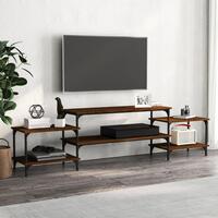 Tv-bord 197x35x52 cm konstrueret træ brun egetræsfarve