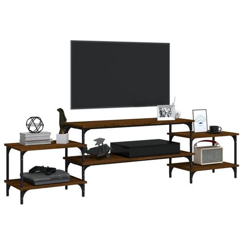 Tv-bord 197x35x52 cm konstrueret træ brun egetræsfarve