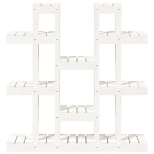 Plantestativ 104,5x25x109,5 cm massivt fyrretræ hvid