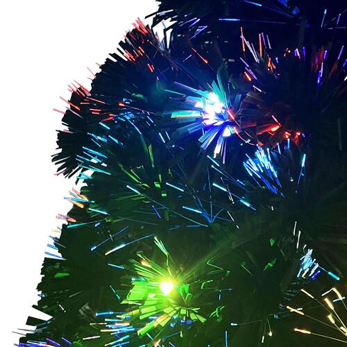 Kunstigt juletræ med fod og LED-lys 120 cm fiberoptisk