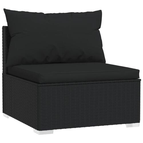 Loungesæt til haven 12 dele med hynder polyrattan sort