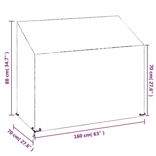 Overtræk til havebænk 2 stk. 160x70x70/88 cm 8 øjer polyethylen