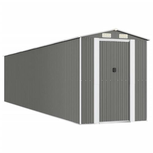 Haveskur 192x855x223 cm galvaniseret stål lysegrå