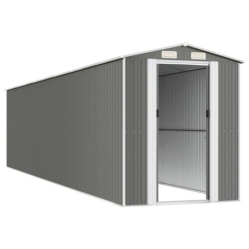 Haveskur 192x855x223 cm galvaniseret stål lysegrå