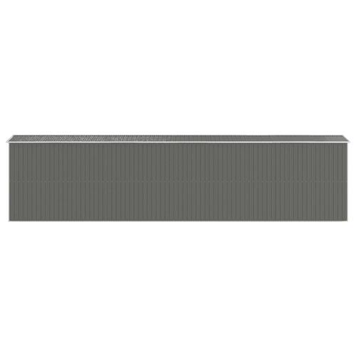 Haveskur 192x855x223 cm galvaniseret stål lysegrå