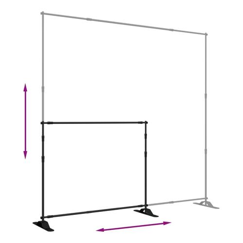 Stativ til fotobaggrund 254x243 cm stål sort