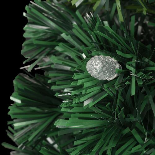 Kunstigt juletræ med fod og LED-lys 150 cm fiberoptisk
