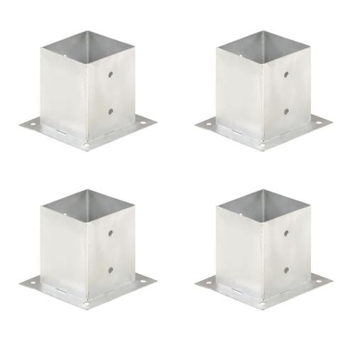 Stolpefod 4 stk. 121 mm galvaniseret metal