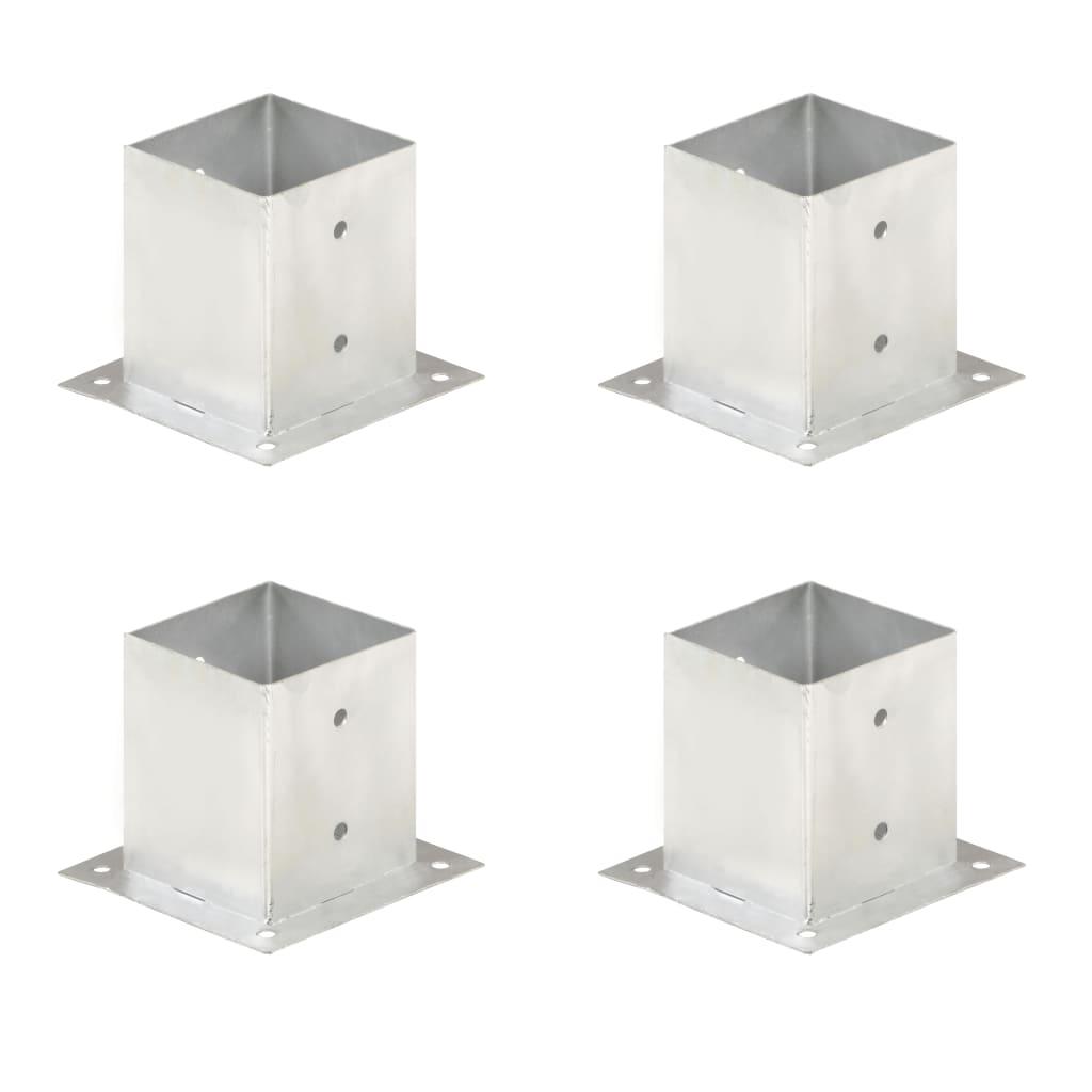 Stolpefod 4 stk. 121 mm galvaniseret metal