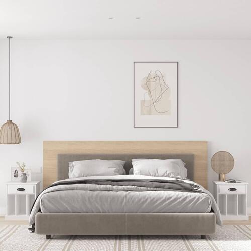 Sengeborde 2 stk. 43x36x50 cm hvid