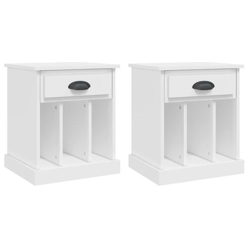 Sengeborde 2 stk. 43x36x50 cm hvid