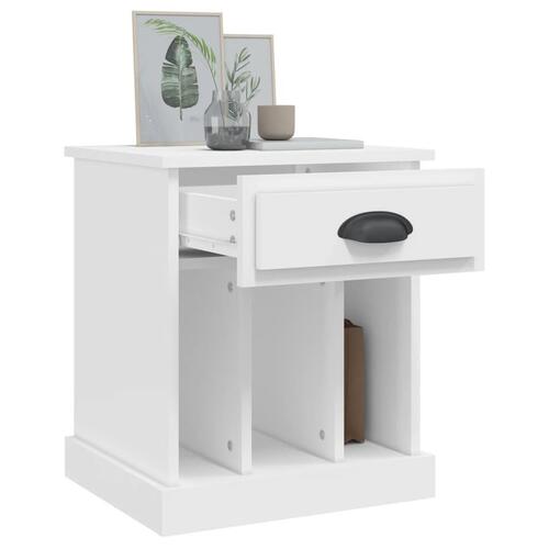 Sengeborde 2 stk. 43x36x50 cm hvid