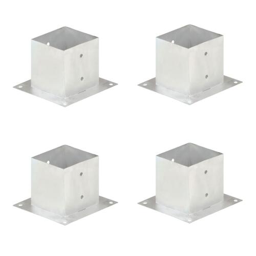 Stolpefod 4 stk. 141 mm galvaniseret metal