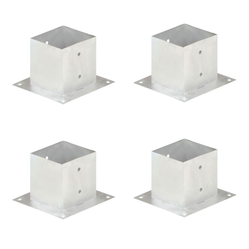 Stolpefod 4 stk. 141 mm galvaniseret metal