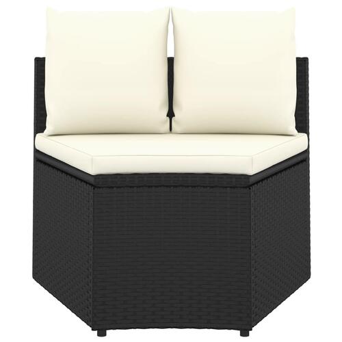Sofasæt til haven 2 dele med hynder polyrattan sort