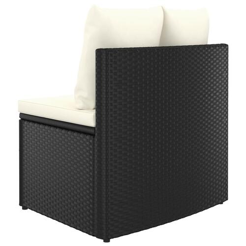Sofasæt til haven 2 dele med hynder polyrattan sort