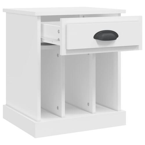 Sengeborde 2 stk. 43x36x50 cm hvid