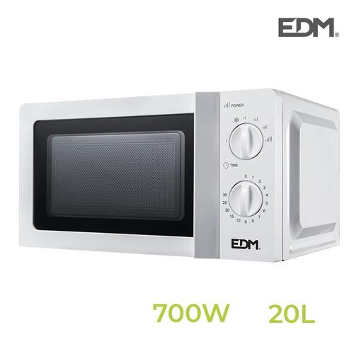 Mikrobølgeovn EDM Hvid Multifarvet 700 W 20 L