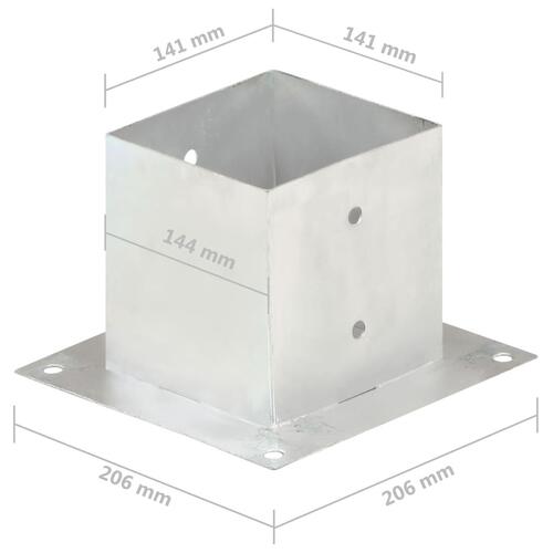Stolpefod 4 stk. 141 mm galvaniseret metal