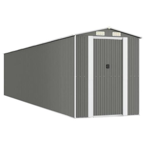 Haveskur 192x938x223 cm galvaniseret stål lysegrå