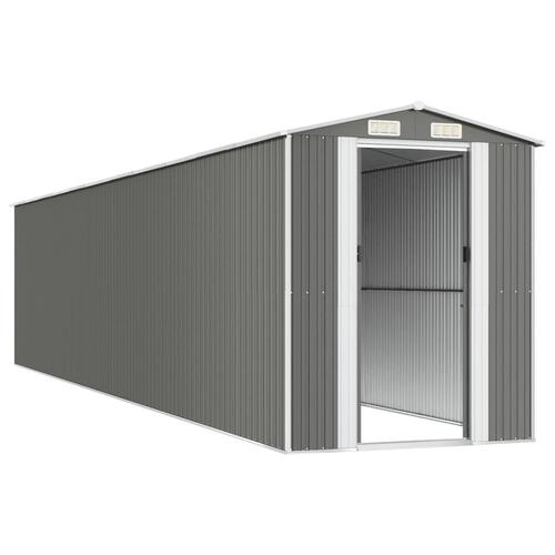 Haveskur 192x938x223 cm galvaniseret stål lysegrå