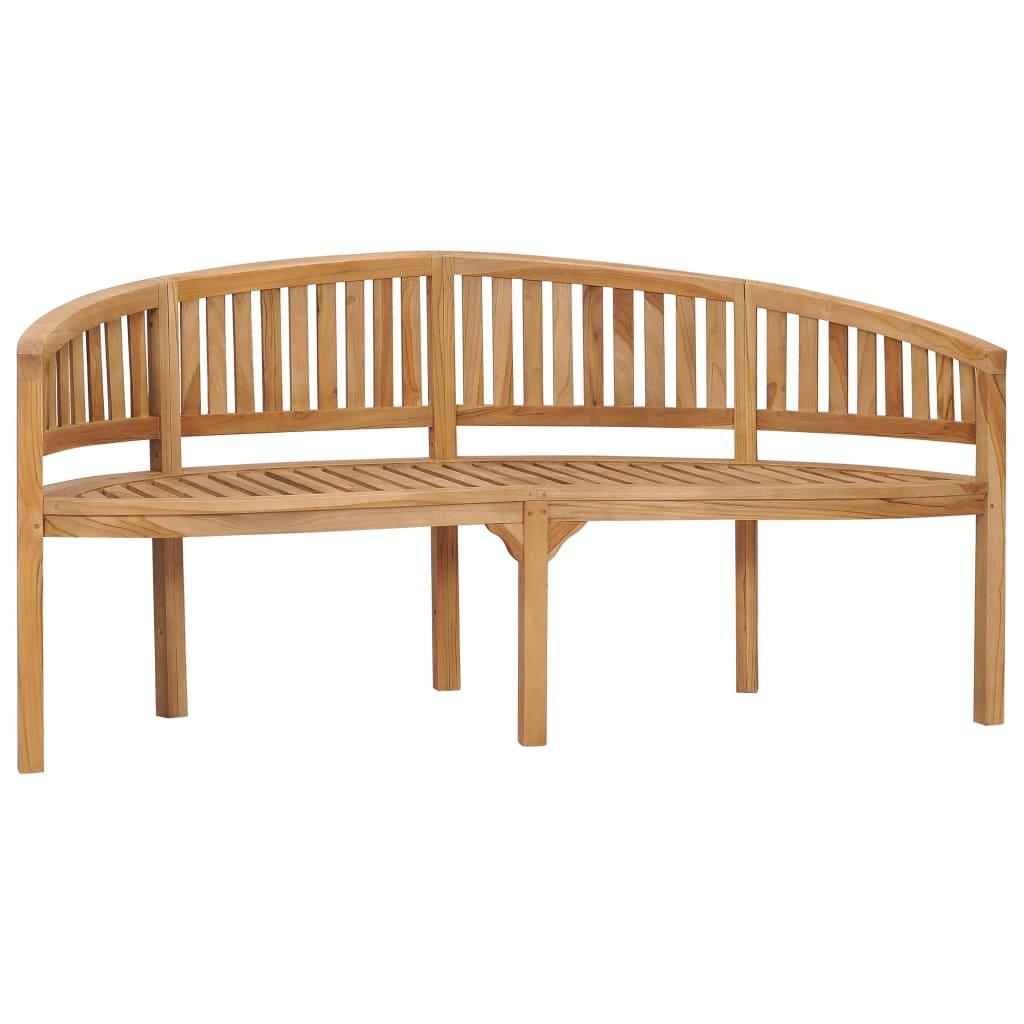 Bananbænk 180 cm massivt teaktræ