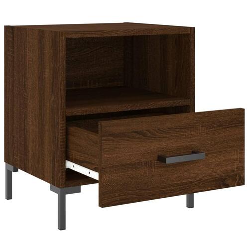Sengeborde 2 stk. 40x35x47,5 cm konstrueret træ brunt egetræ