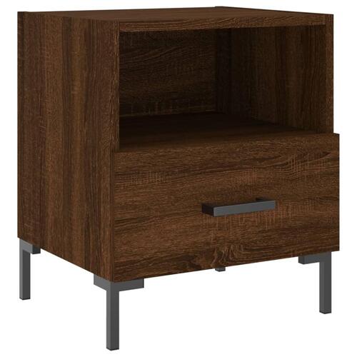 Sengeborde 2 stk. 40x35x47,5 cm konstrueret træ brunt egetræ