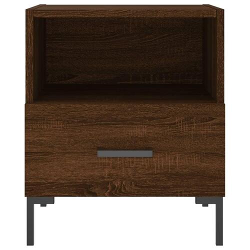 Sengeborde 2 stk. 40x35x47,5 cm konstrueret træ brunt egetræ