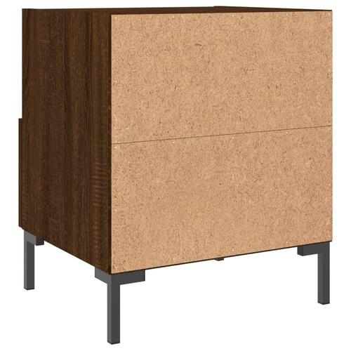 Sengeborde 2 stk. 40x35x47,5 cm konstrueret træ brunt egetræ