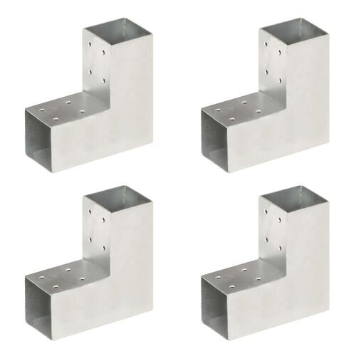 Stolpebeslag L-form 4 stk. 71x71 mm galvaniseret metal