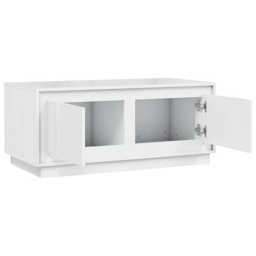 Sofabord 102x50x44 cm konstrueret træ hvid højglans