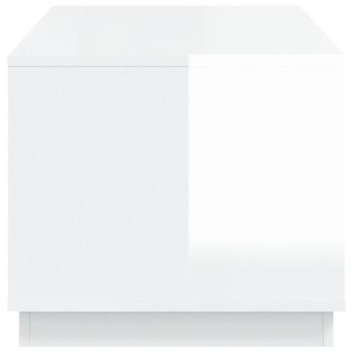 Sofabord 102x50x44 cm konstrueret træ hvid højglans