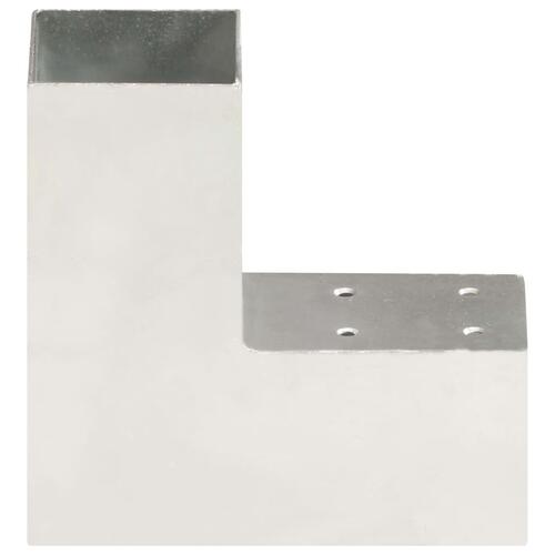 Stolpebeslag L-form 4 stk. 71x71 mm galvaniseret metal
