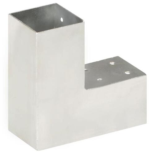 Stolpebeslag L-form 4 stk. 71x71 mm galvaniseret metal