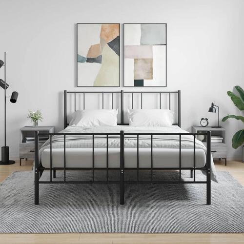 Sengeborde 2 stk. 40x35x47,5 cm konstrueret træ grå sonoma-eg