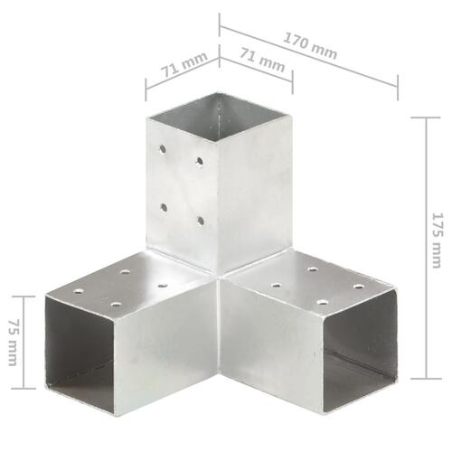 Stolpebeslag Y-form 71x71 mm galvaniseret metal