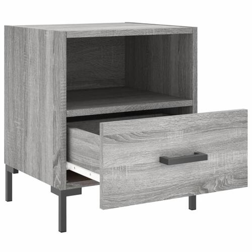 Sengeborde 2 stk. 40x35x47,5 cm konstrueret træ grå sonoma-eg