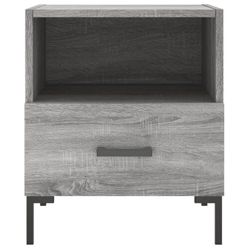 Sengeborde 2 stk. 40x35x47,5 cm konstrueret træ grå sonoma-eg