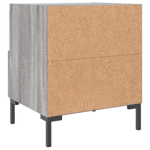 Sengeborde 2 stk. 40x35x47,5 cm konstrueret træ grå sonoma-eg