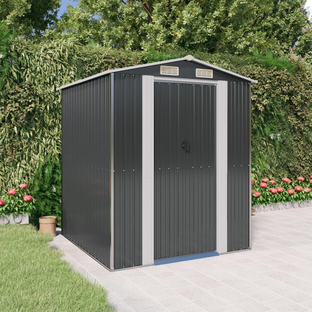 Haveskur 192x191x223 cm galvaniseret stål antracitgrå