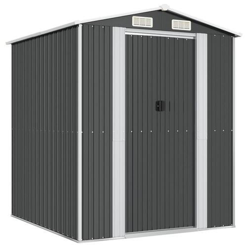 Haveskur 192x191x223 cm galvaniseret stål antracitgrå
