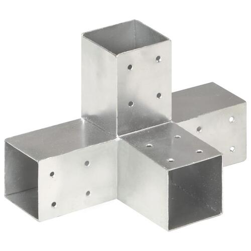 Stolpebeslag X-form 71x71 mm galvaniseret metal