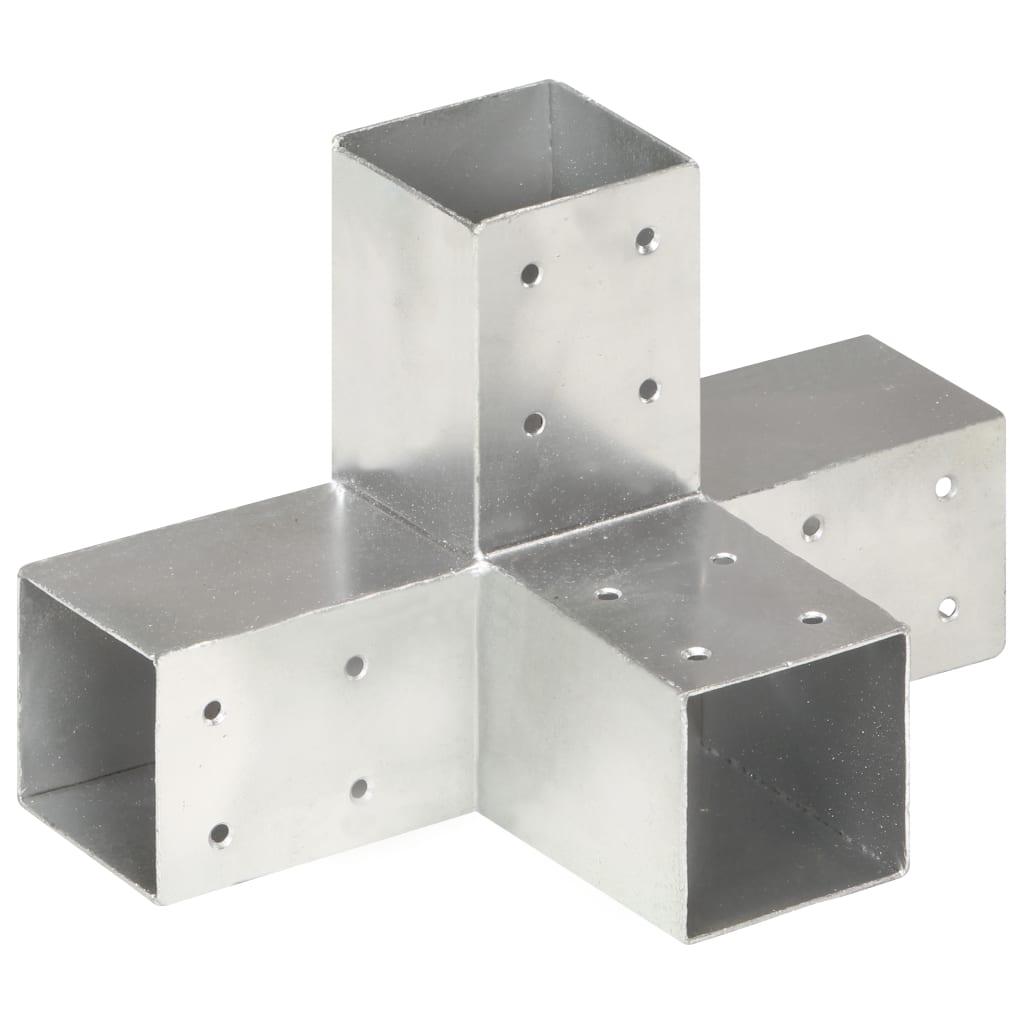 Stolpebeslag X-form 71x71 mm galvaniseret metal