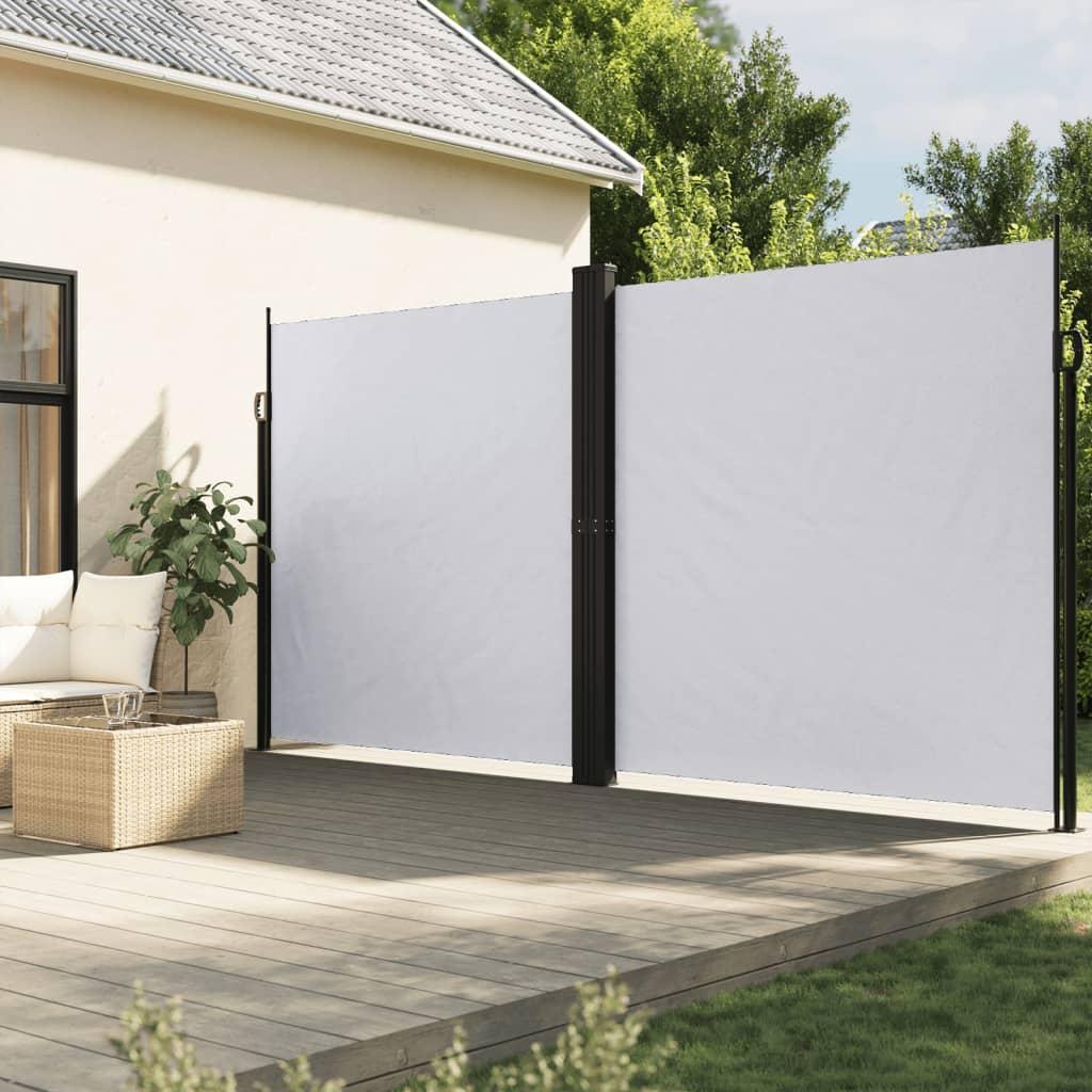 Sidemarkise 200x1000 cm sammenrullelig hvid