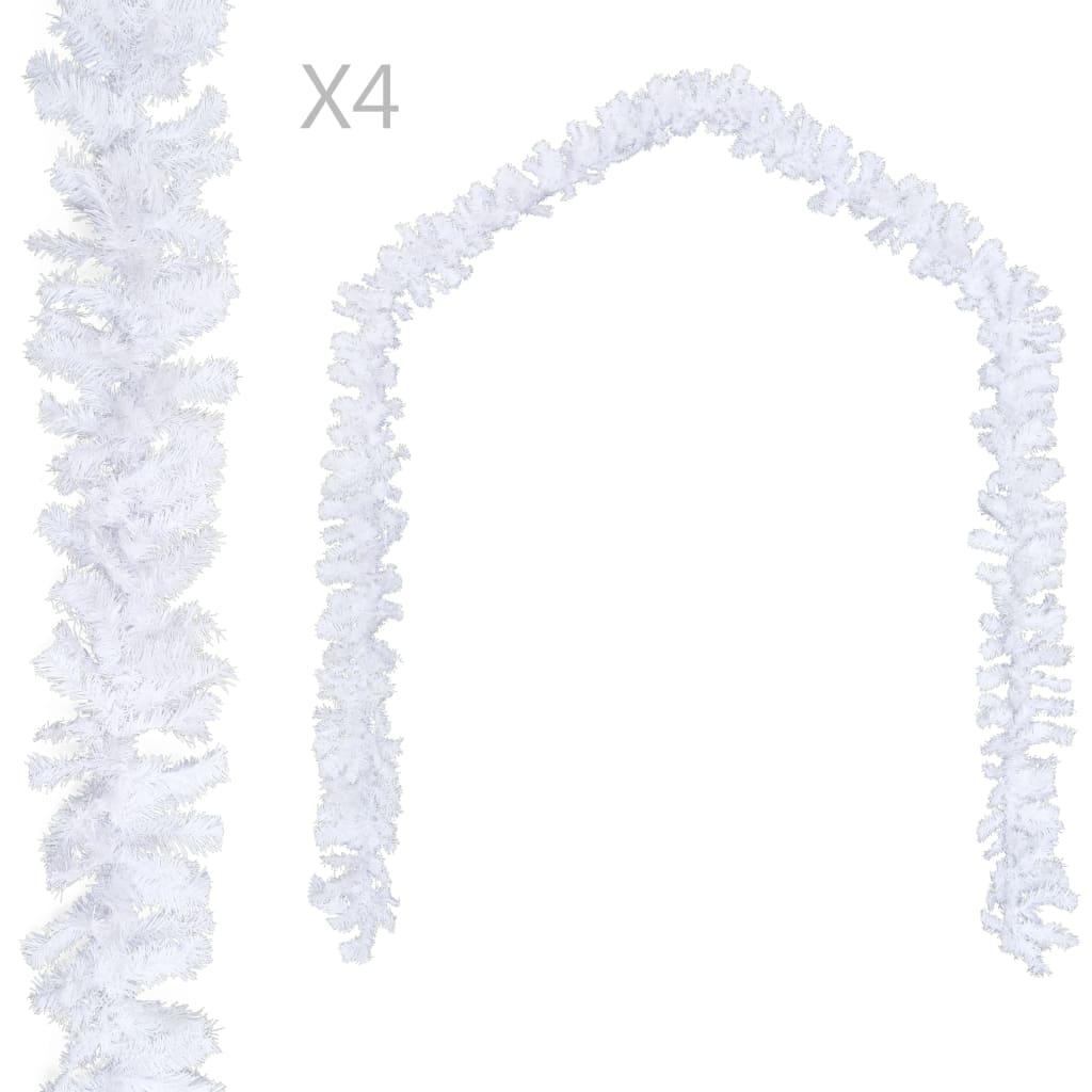Juleguirlander 4 stk. 270 cm PVC hvid