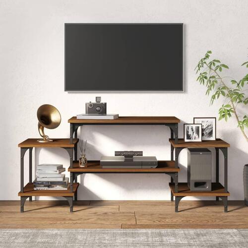 Tv-bord 117x35x52 cm konstrueret træ brun egetræsfarve